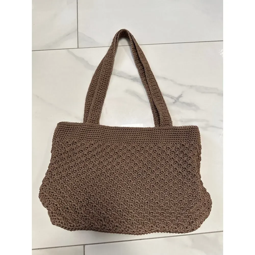 The SAk Brown Crochet Shoulder Purse Handbag Bag - Picture 6 of 15